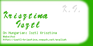 krisztina isztl business card